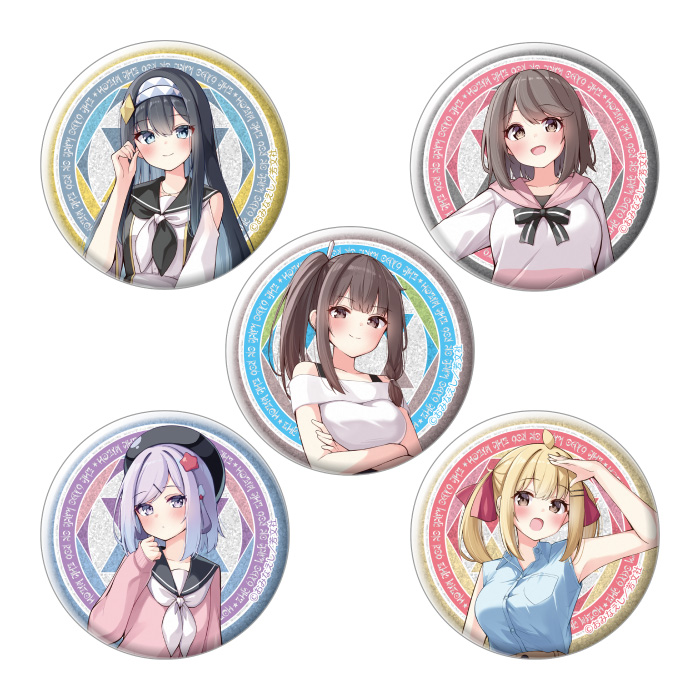魔法使いロゼの佐渡ライフ　きらきら缶バッジ　5種セット