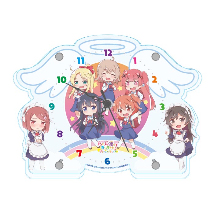 私に天使が舞い降りた!プレシャス・フレンズ アクリル時計