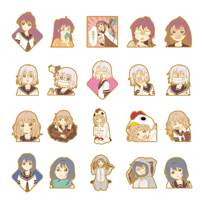 ゆるゆり　ピンズ　生徒会セット